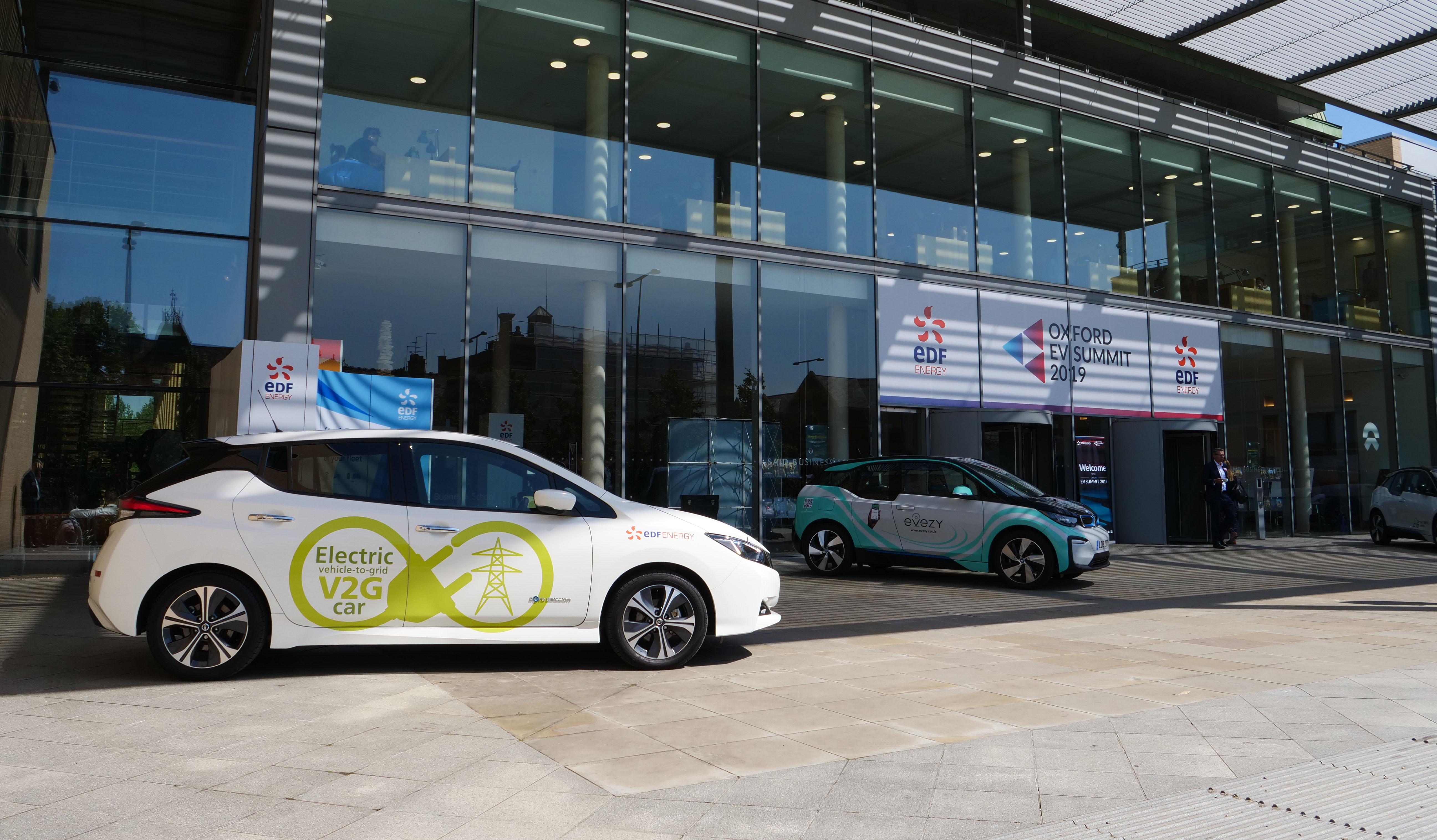 EDF Energy's Vehicle to Grid (V2G) car on show.