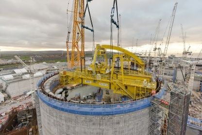 The dome will be installed next, closing the roof of the first reactor building.